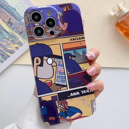 For iPhone 15 Pro Max Painted Pattern Precise Hole PC Phone Case(Working Comics) - iPhone 15 Pro Max Cases by buy2fix | Online Shopping UK | buy2fix