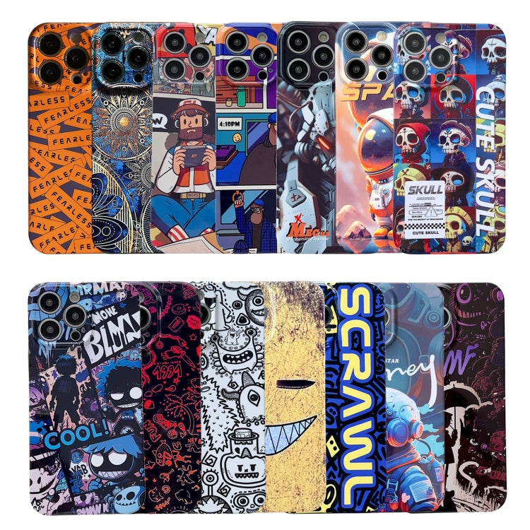 For iPhone 13 Pro Max Painted Pattern Precise Hole PC Phone Case(Orange Robot) - iPhone 13 Pro Max Cases by buy2fix | Online Shopping UK | buy2fix