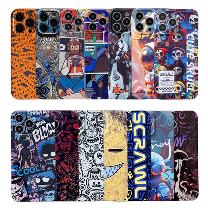 For iPhone 14 Pro Painted Pattern Precise Hole PC Phone Case(Orange Astronaut) - iPhone 14 Pro Cases by buy2fix | Online Shopping UK | buy2fix