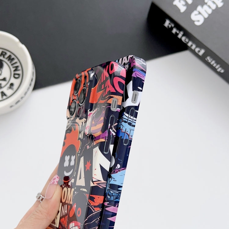 For iPhone XR Painted Pattern Precise Hole PC Phone Case(Comics Umbrella Boy) - More iPhone Cases by buy2fix | Online Shopping UK | buy2fix