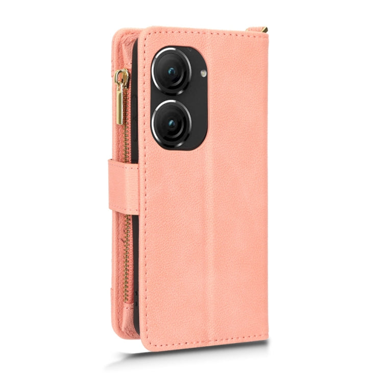 For ASUS Zenfone 10 / 9 Litchi Texture Zipper Leather Phone Case(Pink) - ASUS Cases by buy2fix | Online Shopping UK | buy2fix