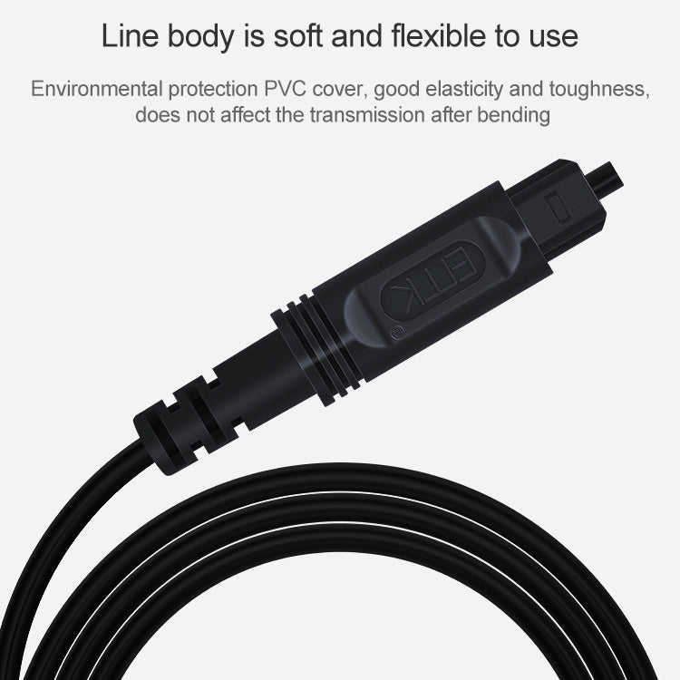 1.5m EMK OD4.0mm Square Port to Square Port Digital Audio Speaker Optical Fiber Connecting Cable(Black) - Audio Optical Cables by EMK | Online Shopping UK | buy2fix