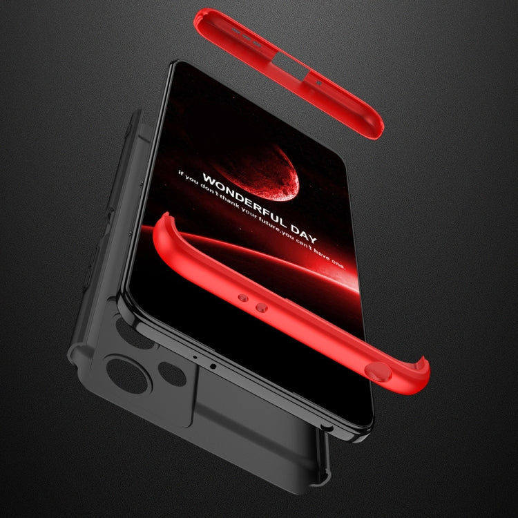 For Xiaomi Redmi Note 12 5G Global GKK Three Stage Splicing Full Coverage PC Phone Case(Black Red) - Note 12 Cases by GKK | Online Shopping UK | buy2fix