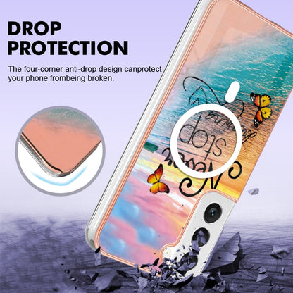 For Samsung Galaxy S22 5G Marble Pattern Dual-side IMD Magsafe TPU Phone Case(Dream Butterfly) - Galaxy S22 5G Cases by buy2fix | Online Shopping UK | buy2fix