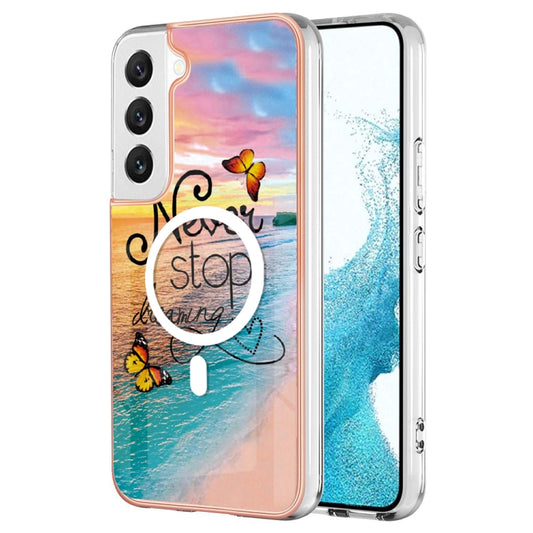 For Samsung Galaxy S22+ 5G Marble Pattern Dual-side IMD Magsafe TPU Phone Case(Dream Butterfly) - Galaxy S22+ 5G Cases by buy2fix | Online Shopping UK | buy2fix