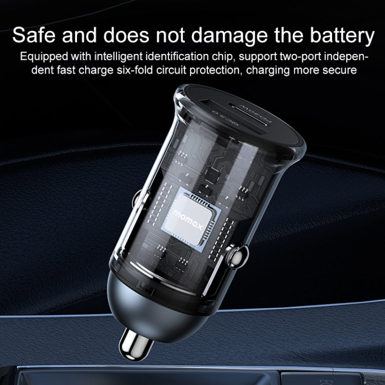 MOMAX UC18 30W Dual Port QC3.0 Car Fast Charger - Car Charger by MOMAX | Online Shopping UK | buy2fix