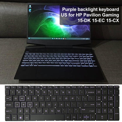 For HP Pavilion Gaming 15-DK US Version Laptop Backlight Keyboard(Purple) - HP Spare Parts by buy2fix | Online Shopping UK | buy2fix