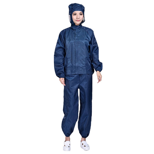 Striped Anti-static Split Hood Dust-proof Work Suit, Size:XXL(Navy Blue) - Protective Clothing by buy2fix | Online Shopping UK | buy2fix