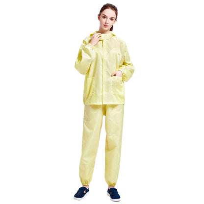 Striped Anti-static Split Hood Dust-proof Work Suit, Size:XXXL(Yellow) - Protective Clothing by buy2fix | Online Shopping UK | buy2fix