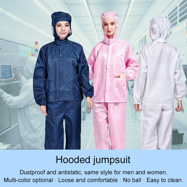 Striped Anti-static Split Hood Dust-proof Work Suit, Size:XXXXL(Navy Blue) - Protective Clothing by buy2fix | Online Shopping UK | buy2fix