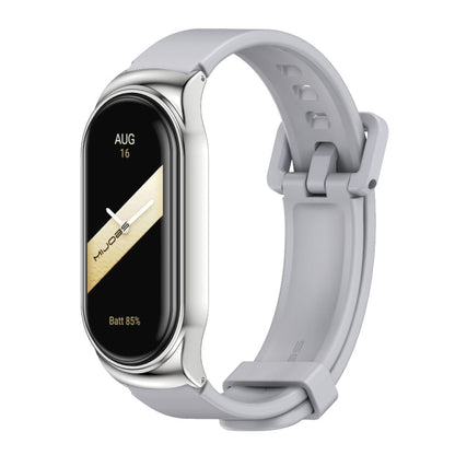 For Xiaomi Mi Band 8 Mijobs CS Case Silicone Watch Band(Grey Silver) - Watch Bands by MIJOBS | Online Shopping UK | buy2fix