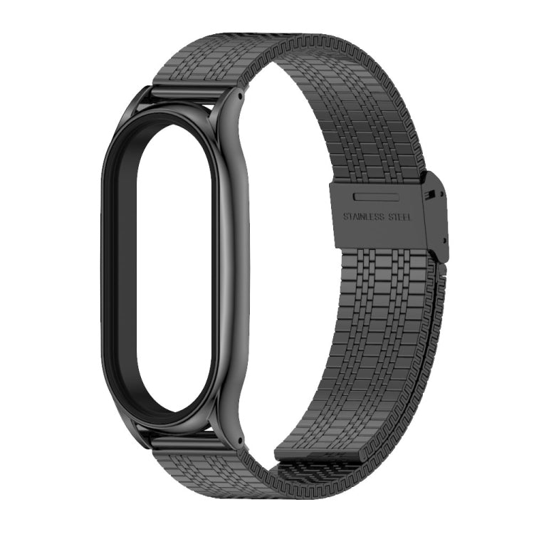 For Xiaomi Mi Band 8 Mijobs Plus Case Metal Watch Band(Black) - Watch Bands by MIJOBS | Online Shopping UK | buy2fix