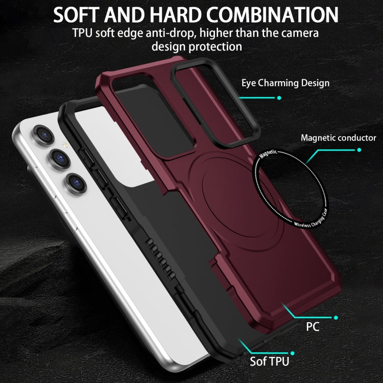 For Samsung Galaxy S23 FE MagSafe Shockproof Armor Phone Case(Wine Red) - Galaxy S23 5G Cases by buy2fix | Online Shopping UK | buy2fix