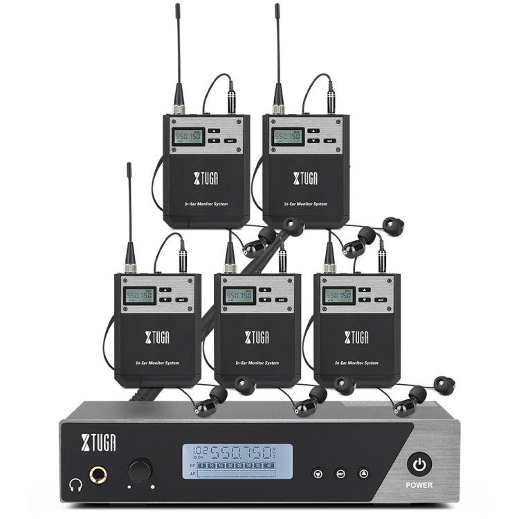 XTUGA  IEM1100 Professional Wireless In Ear Monitor System 5 BodyPacks(EU Plug) - Microphone by XTUGA | Online Shopping UK | buy2fix