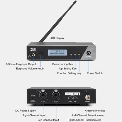 XTUGA  IEM1100 Professional Wireless In Ear Monitor System 5 BodyPacks(EU Plug) - Microphone by XTUGA | Online Shopping UK | buy2fix