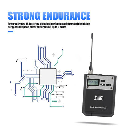 XTUGA  IEM1100 Professional Wireless In Ear Monitor System 5 BodyPacks(US Plug) - Microphone by XTUGA | Online Shopping UK | buy2fix