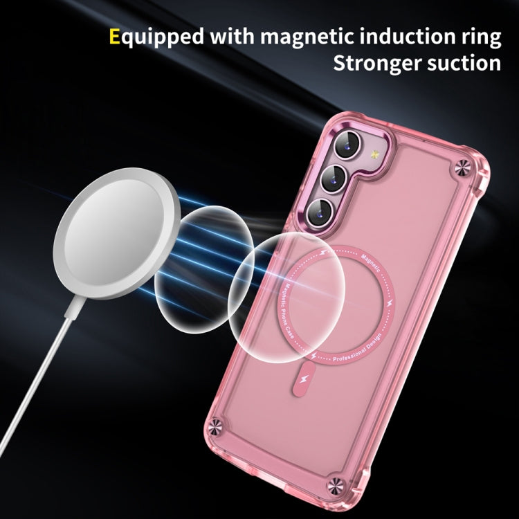 For Samsung Galaxy S23+ 5G Skin Feel TPU + PC MagSafe Magnetic Phone Case(Transparent Pink) - Galaxy S23+ 5G Cases by buy2fix | Online Shopping UK | buy2fix