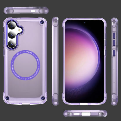 For Samsung Galaxy S24 5G Skin Feel TPU + PC MagSafe Magnetic Phone Case(Transparent Purple) - Galaxy S24 5G Cases by buy2fix | Online Shopping UK | buy2fix