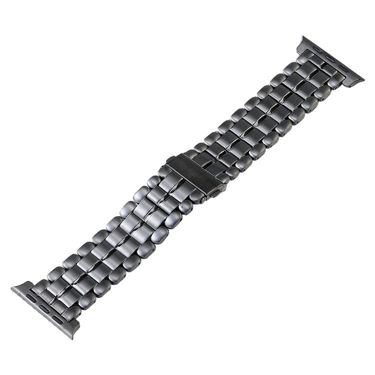 For Apple Watch Series 3 42mm Five Beads Titanium Steel Watch Band(Grey) - Watch Bands by buy2fix | Online Shopping UK | buy2fix