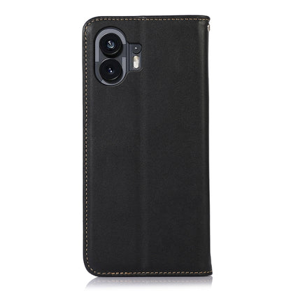 For Nothing Phone 2 KHAZNEH Nappa Top Layer Cowhide Leather Phone Case(Black) - More Brand by buy2fix | Online Shopping UK | buy2fix