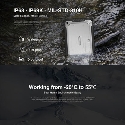 [HK Warehouse] DOOGEE R10 4G Rugged Tablet, 10.4 inch 8GB+128GB Android 13 MT8781 Octa Core Support Dual SIM, Global Version with Google Play, EU Plug(Silver) - Other by DOOGEE | Online Shopping UK | buy2fix