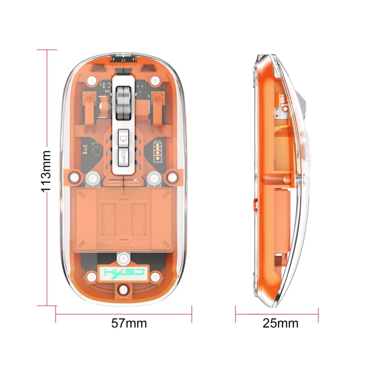 HXSJ T900 Transparent Magnet Three-mode Wireless Gaming Mouse(Black) - Wireless Mice by HXSJ | Online Shopping UK | buy2fix