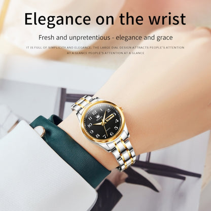 OLEVS 5567 Women Steel Strap Waterproof Quartz Watch(Black) - Metal Strap Watches by OLEVS | Online Shopping UK | buy2fix