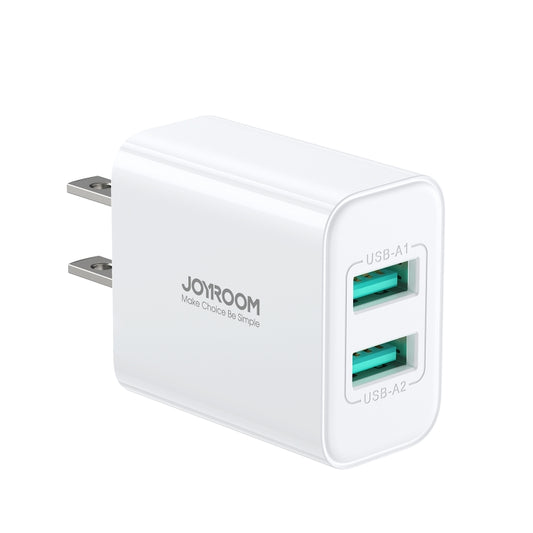 JOYROOM JR-TCN04 2.1A Dual USB Charger, Specification:US Plug - USB Charger by JOYROOM | Online Shopping UK | buy2fix