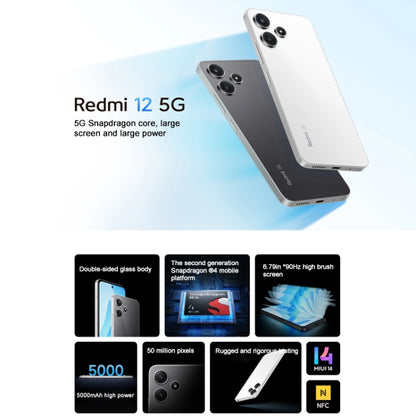 Xiaomi Redmi 12 5G, 8GB+128GB,  6.79 inch MIUI 14 Qualcomm Snapdragon 4 Gen2 Octa Core up to 2.2GHz, Network: 5G, Not Support Google Play(Dark Grey) - Xiaomi Redmi by Xiaomi | Online Shopping UK | buy2fix