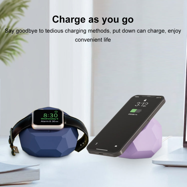 Diamond-shaped 2 in 1 Wireless Charging Silicone Base(Black) - Charger / Holder by buy2fix | Online Shopping UK | buy2fix