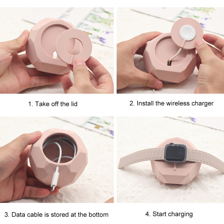 Diamond-shaped 2 in 1 Wireless Charging Silicone Base(Pink) - Charger / Holder by buy2fix | Online Shopping UK | buy2fix