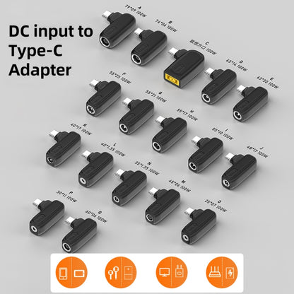 100W Q 6.0X0.6mm Female to USB-C/Type-C Male Plug Charging Adapter - Universal Power Adapter by buy2fix | Online Shopping UK | buy2fix