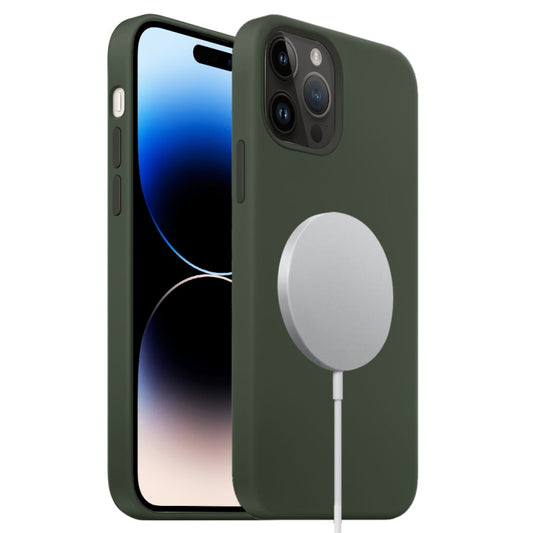 For iPhone 14 Pro Max MagSafe Liquid Silicone Full Coverage Phone Case(Deep Green) - iPhone 14 Pro Max Cases by buy2fix | Online Shopping UK | buy2fix