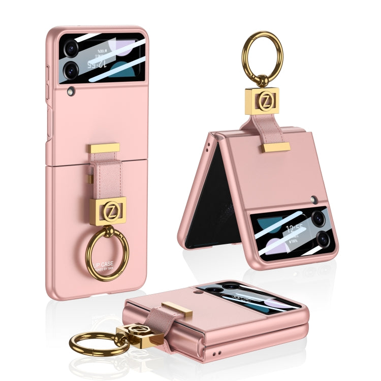 For Samsung Galaxy Z Flip3 5G GKK Integrated Ultra-thin Phone Case with Z Ring Holder(Pink) - Galaxy Phone Cases by GKK | Online Shopping UK | buy2fix