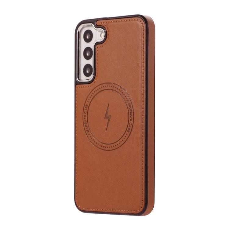 For Samsung Galaxy S23+ 5G Side Leather Magsafe Phone Case(Brown) - Galaxy S23+ 5G Cases by buy2fix | Online Shopping UK | buy2fix