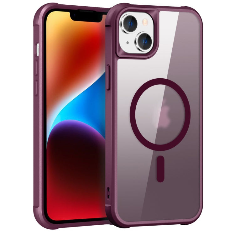 For iPhone 14 Plus MagSafe Magnetic Phone Case(Wine Red) - iPhone 14 Plus Cases by buy2fix | Online Shopping UK | buy2fix