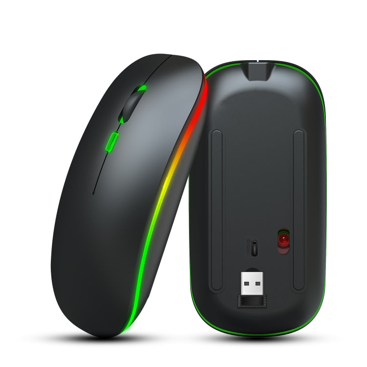 HXSJ M40 2.4GHZ 800,1200,1600dpi Third Gear Adjustment Colorful Wireless Mouse USB Rechargeable(Black) - Wireless Mice by HXSJ | Online Shopping UK | buy2fix