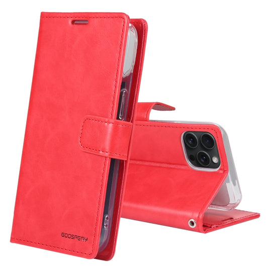 For iPhone 15 Pro Max GOOSPERY BLUE MOON Crazy Horse Texture Leather Phone Case(Red) - iPhone 15 Pro Max Cases by GOOSPERY | Online Shopping UK | buy2fix