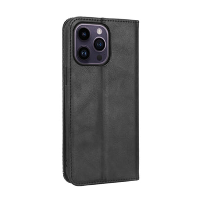 For iPhone 15 Pro Max Magnetic Buckle Retro Texture Leather Phone Case(Black) - iPhone 15 Pro Max Cases by buy2fix | Online Shopping UK | buy2fix