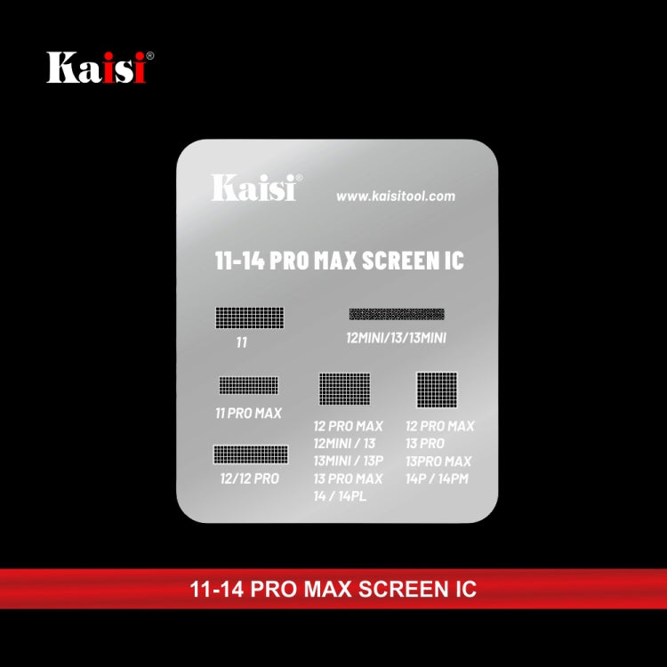 Kaisi LCD Screen IC BGA Reballing Stencil for iPhone 11 to 14 Pro Max - BGA Stencils by Kaisi | Online Shopping UK | buy2fix