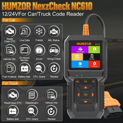 HUMZOR NexzCheck NC610 Car / Truck Code Reader OBD2 Diagnostic Scan Tool(Black) - Code Readers & Scan Tools by buy2fix | Online Shopping UK | buy2fix