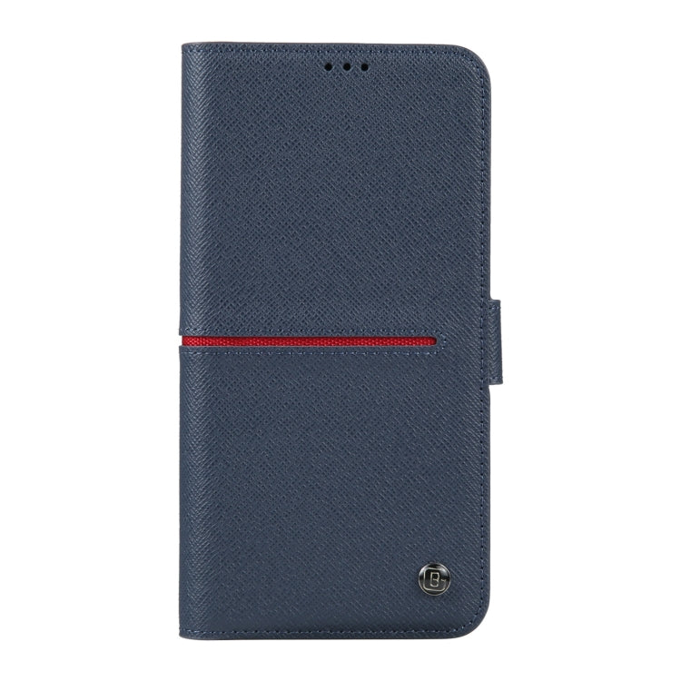 For iPhone 15 GEBEI Top-grain Horizontal Flip Leather Phone Case(Blue) - iPhone 15 Cases by GEBEI | Online Shopping UK | buy2fix