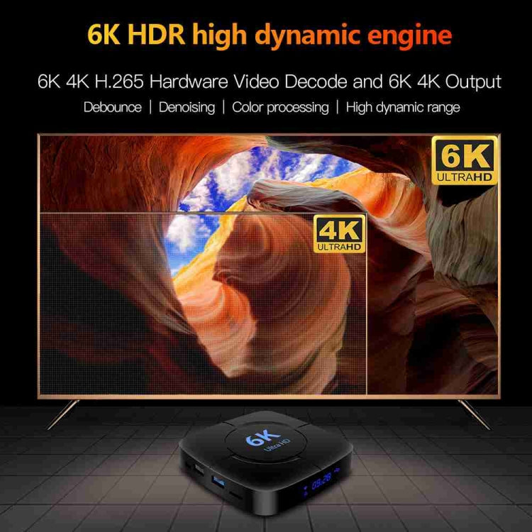 6K Ultra HD Android 12.0 Smart TV Box with Remote Control, 4GB+64GB, Allwinner H616 1.5GHZ Quad-Core(US Plug) - Others by buy2fix | Online Shopping UK | buy2fix