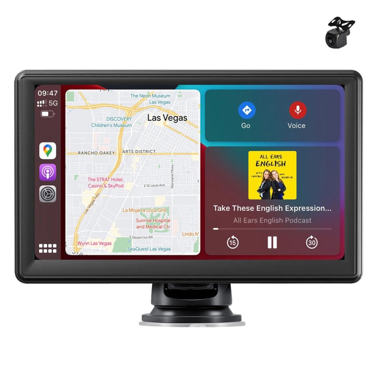 X70-1 Car 7 inch IPS Portable Smart Screen Wireless Screen Projection Carplay Android Auto, with Reversing Camera(Black) - Car Monitor by buy2fix | Online Shopping UK | buy2fix