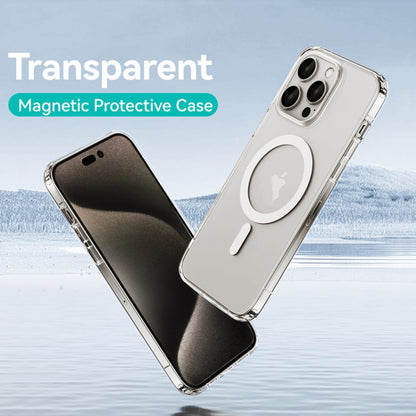 For iPhone 15 Plus USAMS Ice Magnet Series MagSafe PC + TPU Phone Case(Transparent) - iPhone 15 Plus Cases by USAMS | Online Shopping UK | buy2fix