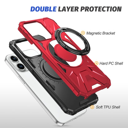 For iPhone 15 Plus MagSafe Magnetic Shockproof Phone Case with Ring Holder(Red) - iPhone 15 Plus Cases by buy2fix | Online Shopping UK | buy2fix