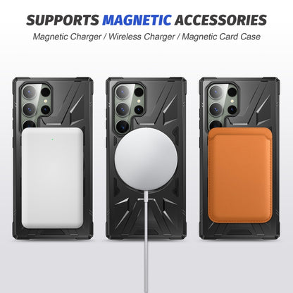 For Samsung Galaxy S23 5G MagSafe Magnetic Shockproof Phone Case with Ring Holder(Black) - Galaxy S23 5G Cases by buy2fix | Online Shopping UK | buy2fix