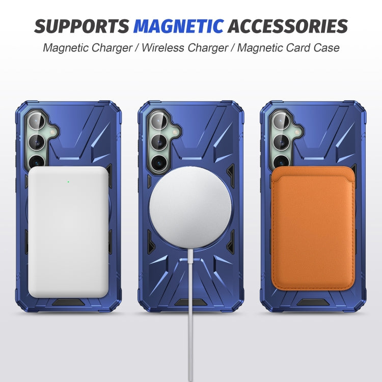 For Samsung Galaxy A15 MagSafe Magnetic Shockproof Phone Case with Ring Holder(Navy Blue) - Galaxy Phone Cases by buy2fix | Online Shopping UK | buy2fix