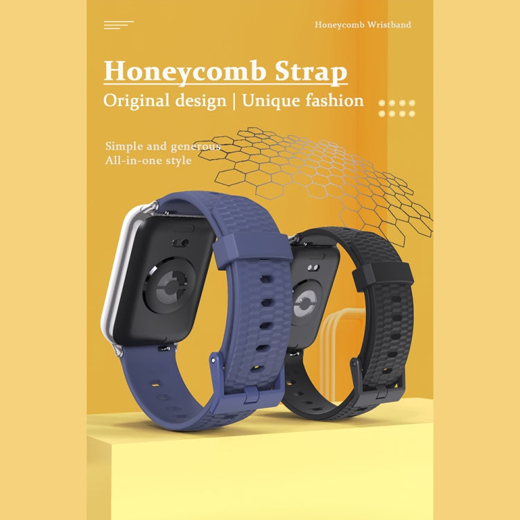 For Xiaomi Smart Band 9 Pro / 8 Pro Mijobs Honeycomb Texture Silicone Watch Band(Midnight Blue Silver) - Watch Bands by MIJOBS | Online Shopping UK | buy2fix