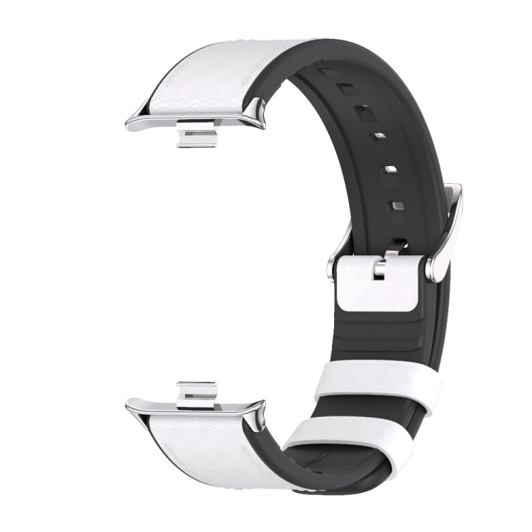 For Xiaomi Smart Band 9 Pro / 8 Pro Mijobs TPU Leather Watch Band(White Silver) - Watch Bands by MIJOBS | Online Shopping UK | buy2fix